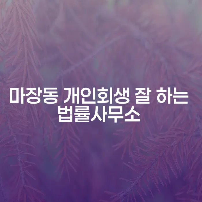 마장동 개인회생 잘 하는 법률사무소