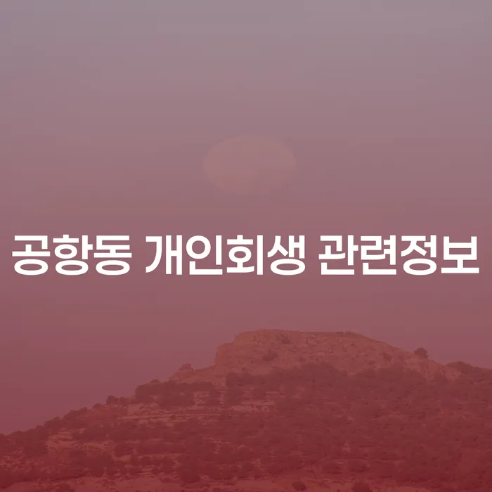 공항동 개인회생 관련정보