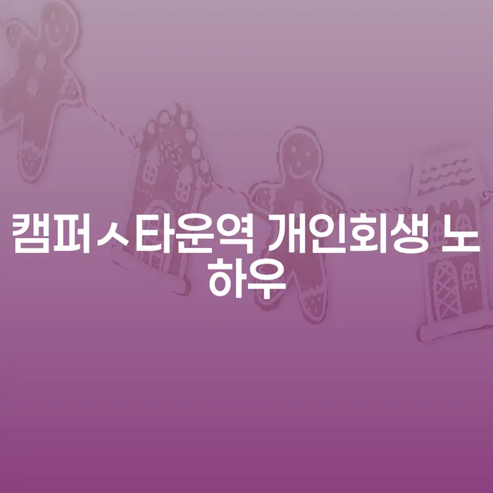 캠퍼ㅅ타운역 개인회생 노하우