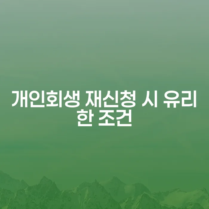 개인회생 재신청 시 유리한 조건이란 무엇일까요?